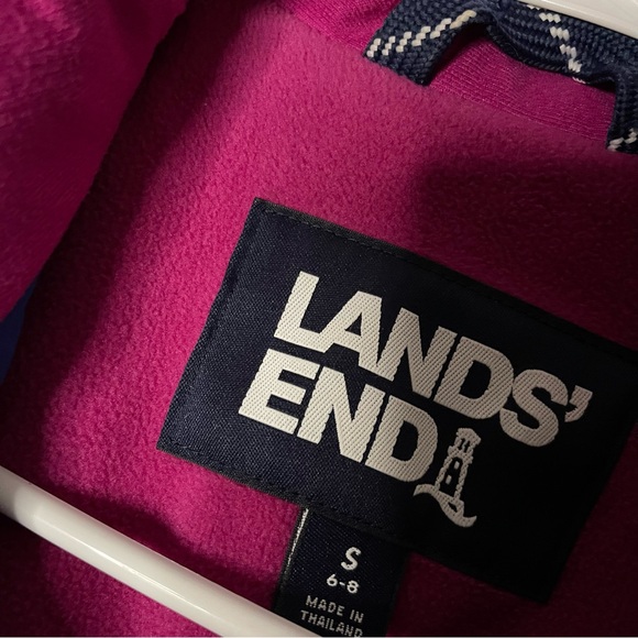 Lands End Squall Waterproof Parka Jacket With Hood Zip Front Blue Sz Small - Picture 4 of 8